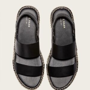 Cole Haan Black Sandals with Gold Accents